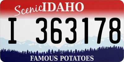 ID license plate I363178