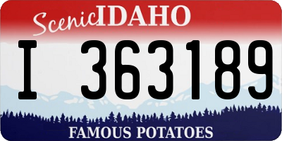 ID license plate I363189