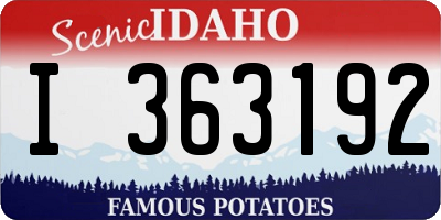 ID license plate I363192