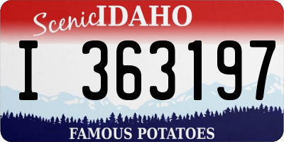 ID license plate I363197