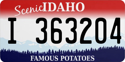 ID license plate I363204