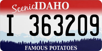 ID license plate I363209