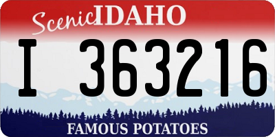 ID license plate I363216