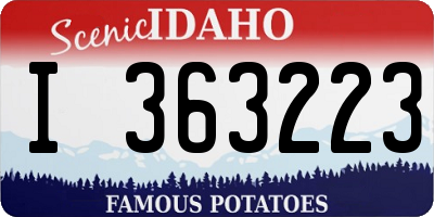 ID license plate I363223