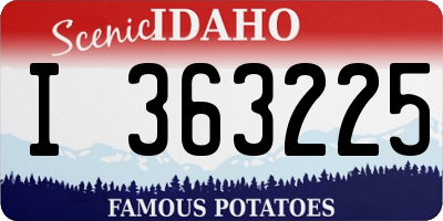 ID license plate I363225