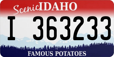 ID license plate I363233