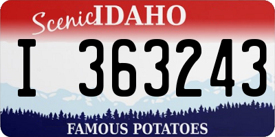 ID license plate I363243