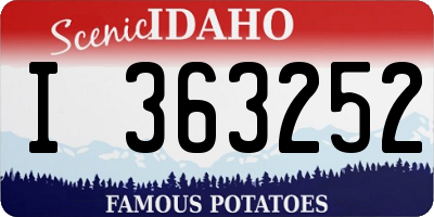 ID license plate I363252