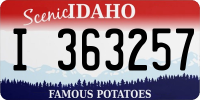 ID license plate I363257