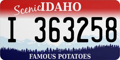 ID license plate I363258