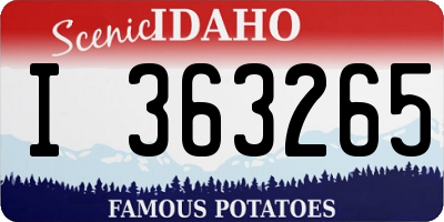 ID license plate I363265