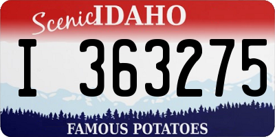 ID license plate I363275