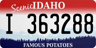 ID license plate I363288