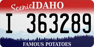 ID license plate I363289