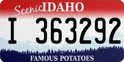 ID license plate I363292