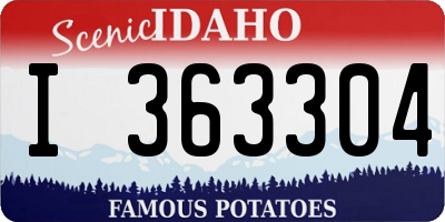 ID license plate I363304