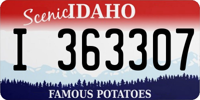ID license plate I363307