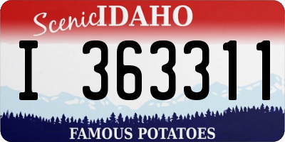 ID license plate I363311