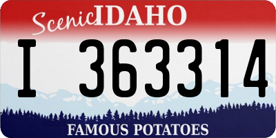 ID license plate I363314