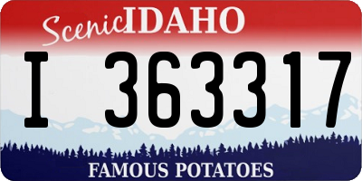 ID license plate I363317