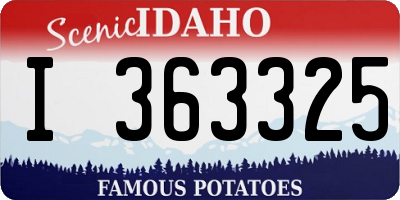 ID license plate I363325