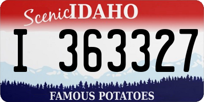 ID license plate I363327