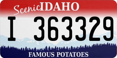 ID license plate I363329