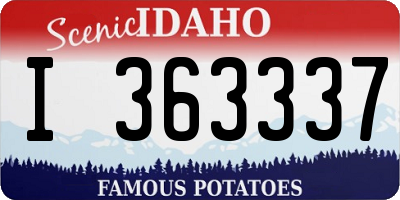 ID license plate I363337