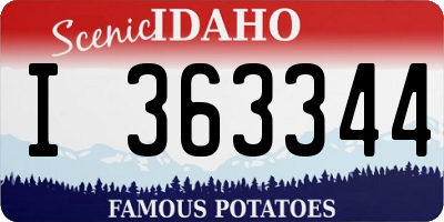 ID license plate I363344