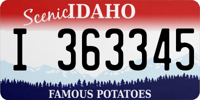 ID license plate I363345