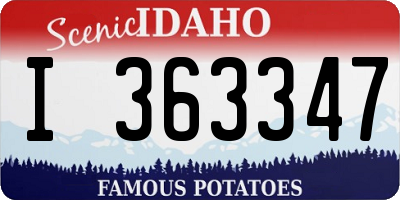 ID license plate I363347
