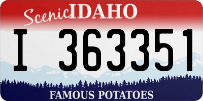 ID license plate I363351