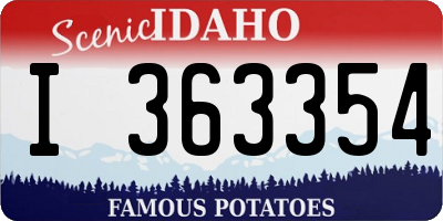 ID license plate I363354