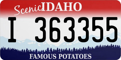 ID license plate I363355