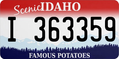 ID license plate I363359