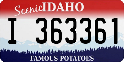 ID license plate I363361