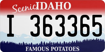 ID license plate I363365