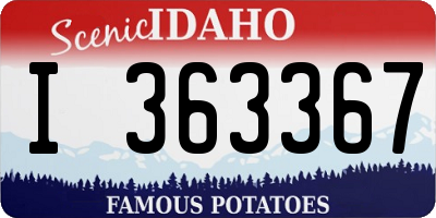 ID license plate I363367