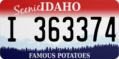ID license plate I363374