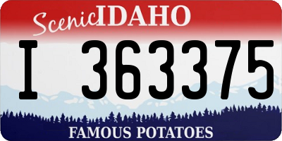 ID license plate I363375