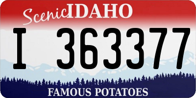 ID license plate I363377