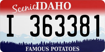 ID license plate I363381