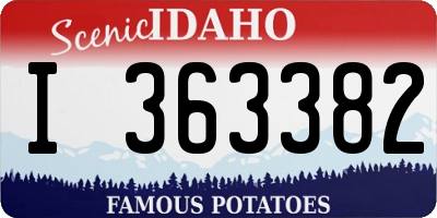 ID license plate I363382