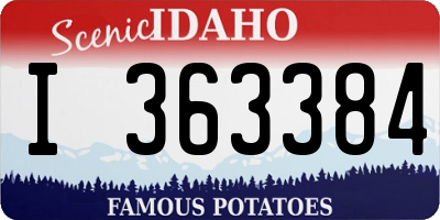 ID license plate I363384