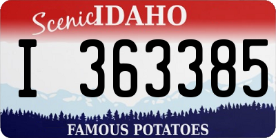 ID license plate I363385