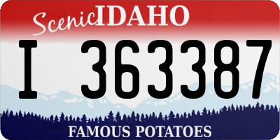 ID license plate I363387