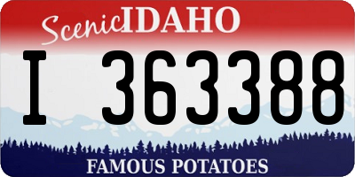 ID license plate I363388