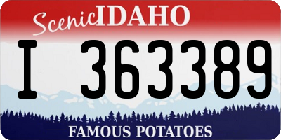 ID license plate I363389