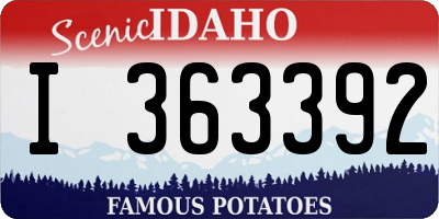 ID license plate I363392