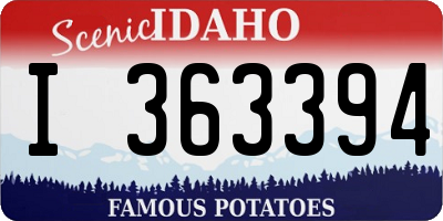 ID license plate I363394